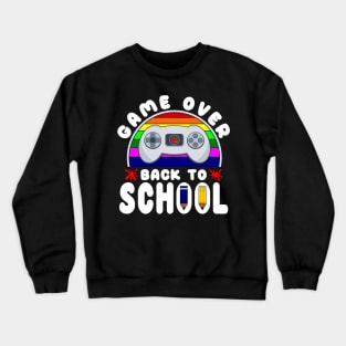 Funny Game Over Kids Student Back To School Crewneck Sweatshirt